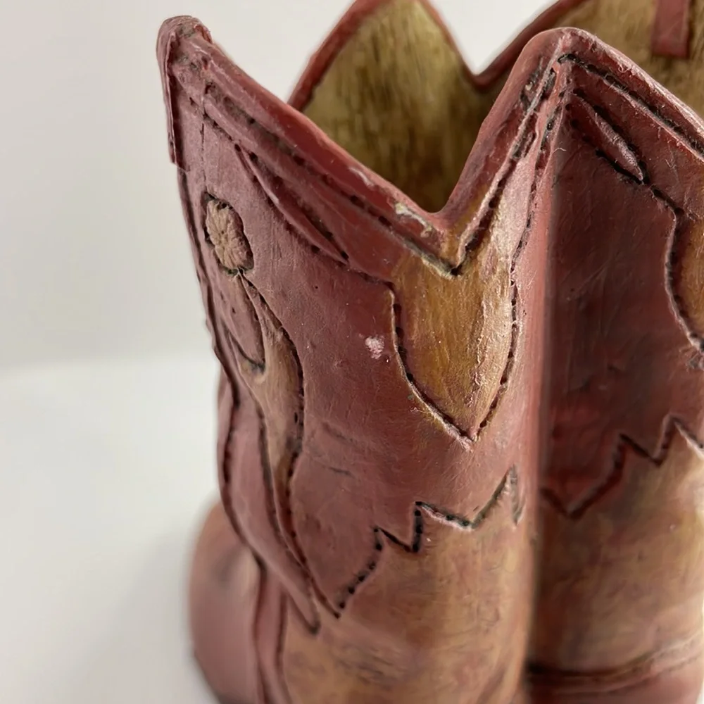 Mini Glass Ceramic Cowboy Boot Pen Holder Western Cowboy Decor - Picture 8 of 14